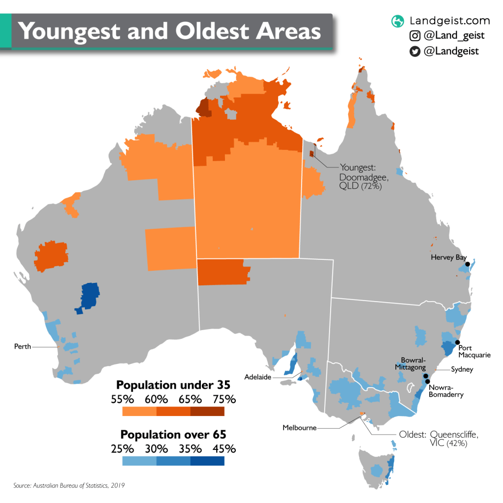 Youngest and Oldest Areas in&nbsp;Australia