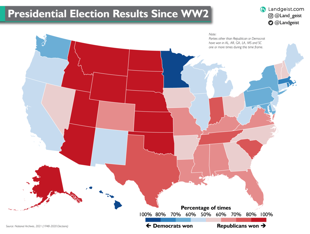 US Presidential Election Results Since&nbsp;WW2