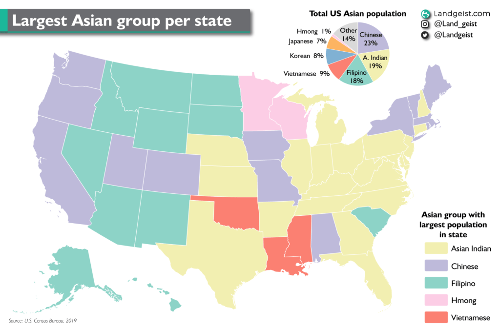 Largest Asian group in each&nbsp;state