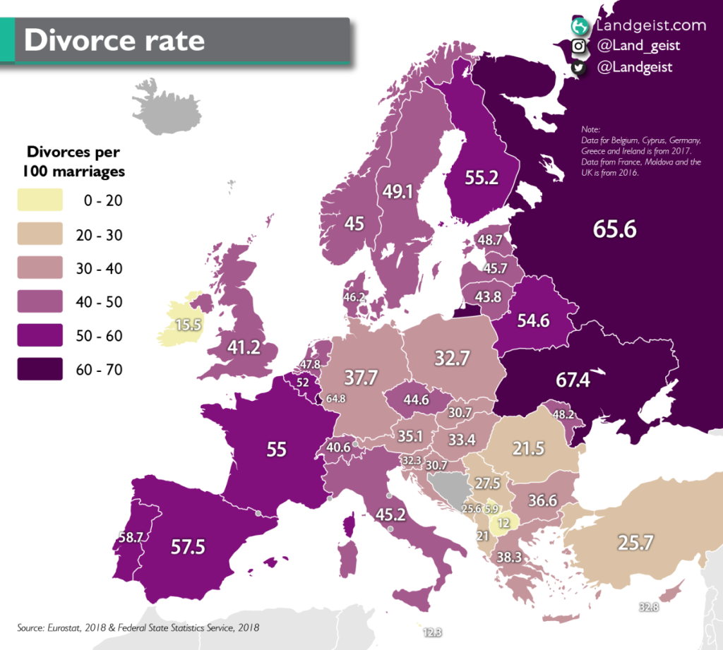 Divorce Rate in&nbsp;Europe