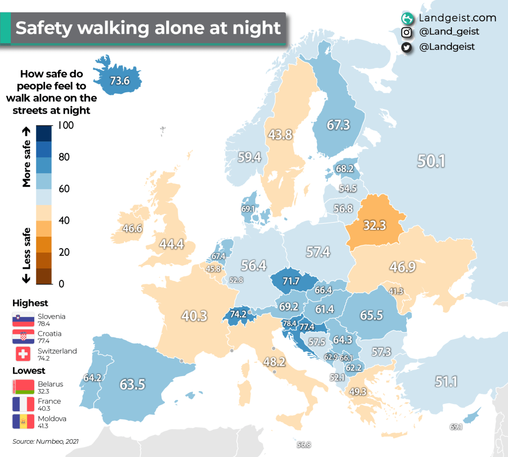 How Safe Do People feel to Walk Alone at Night in&nbsp;Europe