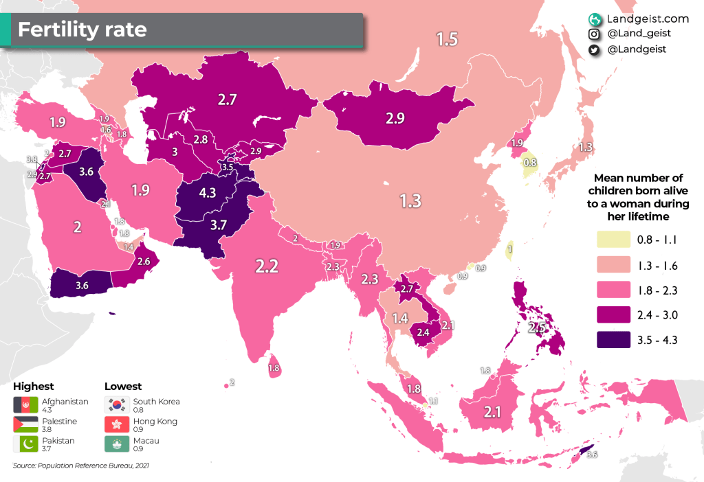 Fertility Rate in&nbsp;Asia
