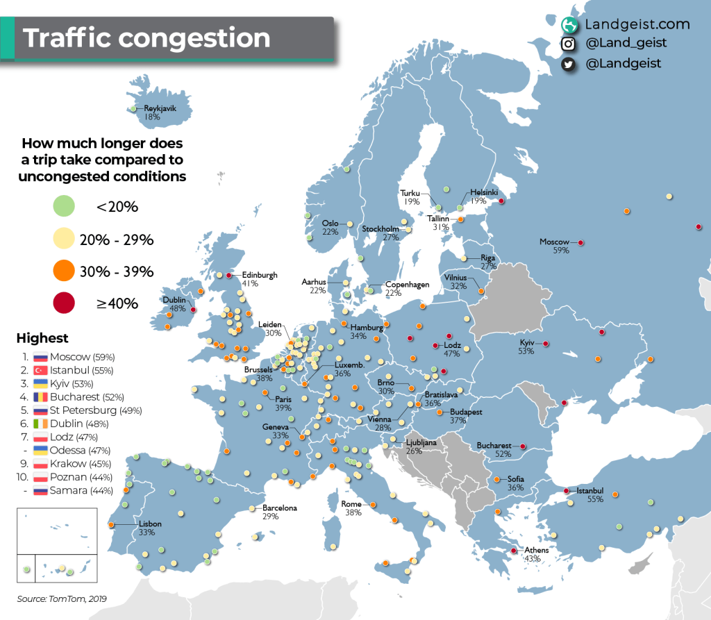 Europe’s Most Congested&nbsp;Cities