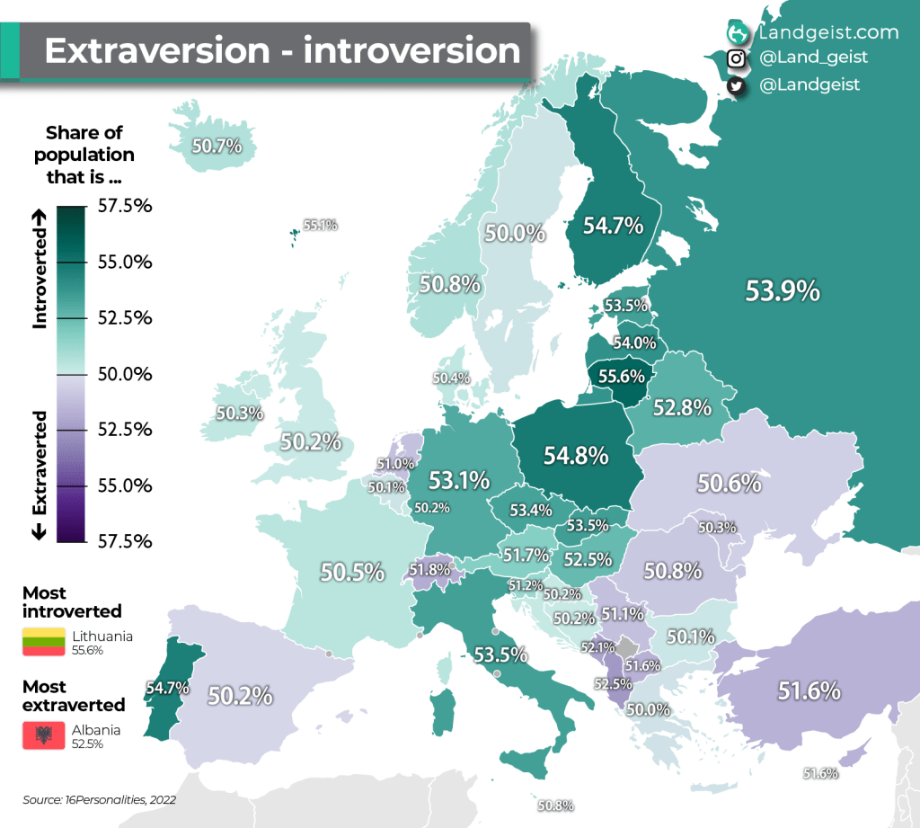 Extraversion and Introversion in Europe – Landgeist