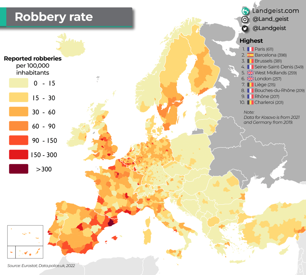 Robbery Rate in&nbsp;Europe