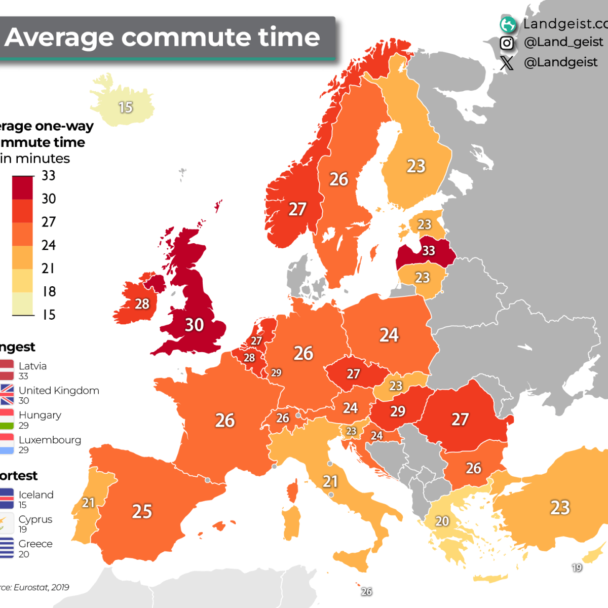 Commute Time in&nbsp;Europe